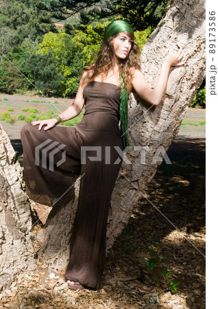 beautiful woman in the forest 89173586