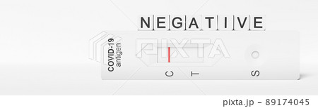 Negative test result by using rapid test device for COVID-19. 3d illustration Negative test result by using rapid test device for COVID-19. 3d illustration 89174045