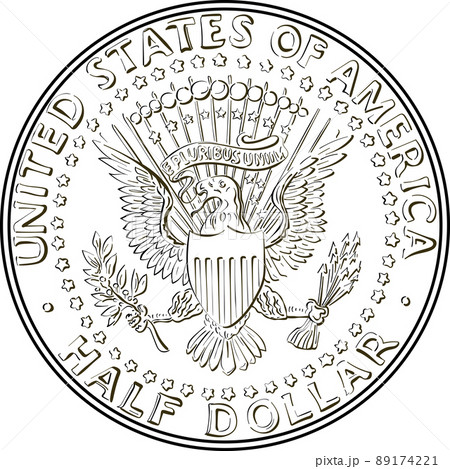 Vector United States coin Half dollar 89174221