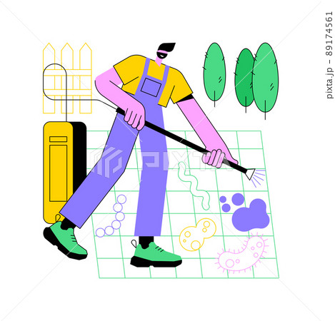 Power washing abstract concept vector illustration. Pressure washing, water spray, remove dust and mold, clean surface, house and garden maintenance service, wood deck cleaning abstract metaphor. 89174561