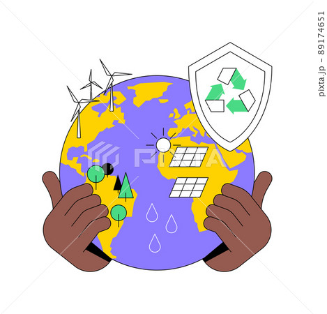 Resources protection abstract concept vector illustration. Protection of natural resources, land conservation, safeguarding nature, smart water use, environment preservation abstract metaphor. 89174651