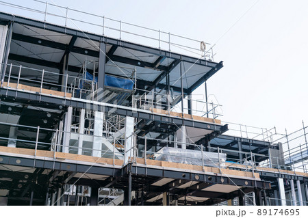 3階建　鉄骨ビル　工事現場　イメージ 89174695