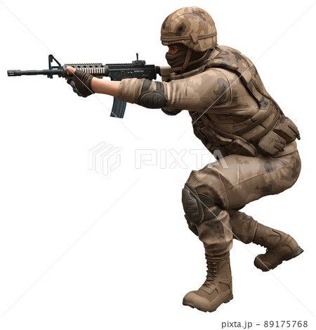 soldier shooting gun