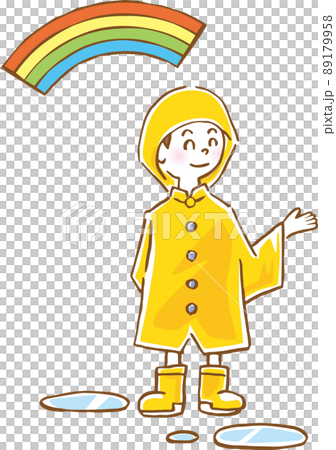 Image illustration of a boy wearing a raincoat... - Stock Illustration ...