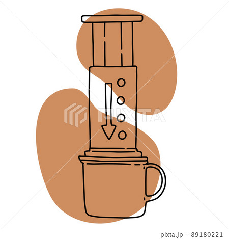 Accessories for coffee icon lineart, calm simple color vector 89180221
