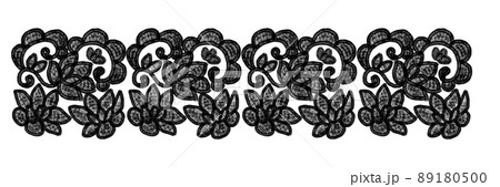 刺しゅう風レース黒 刺しゅう風レース黒 89180500