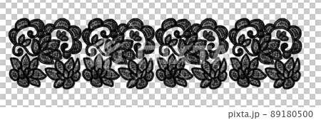 刺しゅう風レース黒 刺しゅう風レース黒 89180500