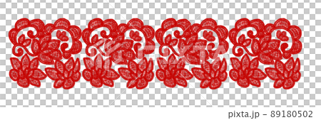 刺しゅう風レース赤 刺しゅう風レース赤 89180502