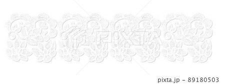 刺しゅう風レース白 89180503