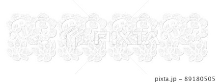 刺しゅう風レース白 89180505