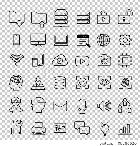 Technology (network) vector illustration icon set material 89180620