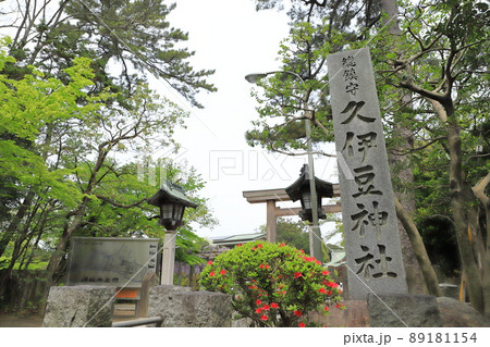 久伊豆（ひさいず）神社　第三鳥居と藤の花 89181154