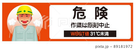熱中症注意　危険　作業中　暑さ指数　WBGT値　　 89181972