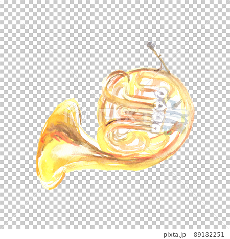 水彩で描いたホルンのイラスト 89182251