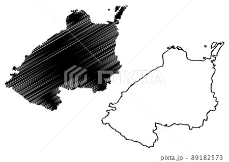 Buxar district (Bihar State, Patna division, Republic of India) map vector illustration, scribble sketch Buxar map 89182573