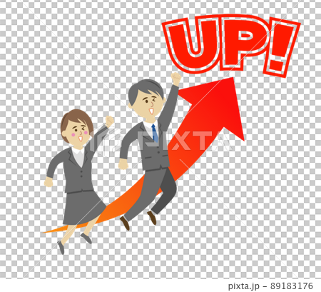 Illustration image of growing businessman and business woman Illustration image of growing businessman and business woman 89183176