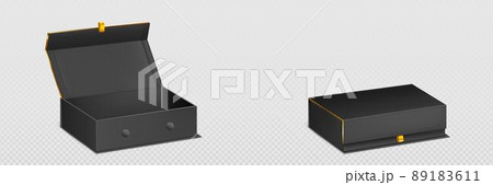 Magnet box 3d mockup, closed and open container Magnet box 3d mockup, closed and open container 89183611