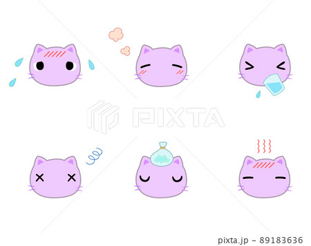 体調不良 熱中症 ネコ 主線あり 体調不良 熱中症 ネコ 主線あり 89183636
