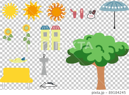 夏と熱中症に関するイラスト セット イラスト素材 夏と熱中症に関するイラスト セット イラスト素材 89184245