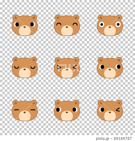 Bear face icon set with main line Bear face icon set with main line 89184787