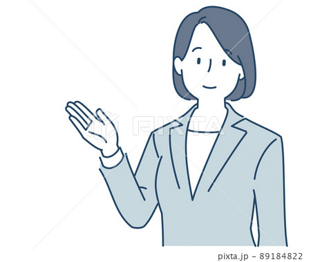 紹介するスーツ姿の女性 89184822