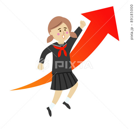 ステップアップする学生のイラストイメージ 89185000
