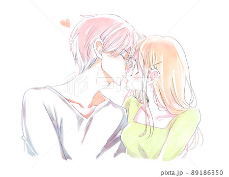 キスをしようとする男女 89186350