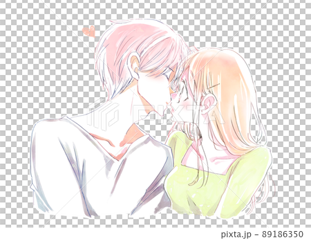 キスをしようとする男女 89186350