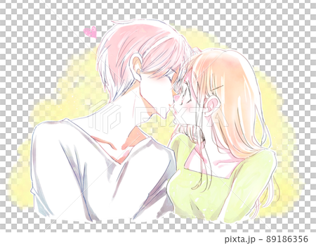 キスをしようとする男女 89186356