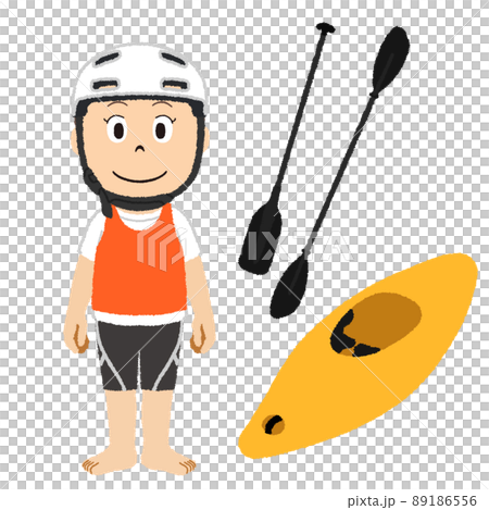カヌー女子のイラスト 89186556