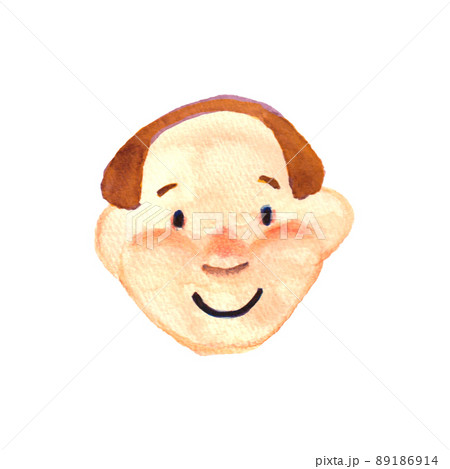 おでこの広い男性の手描きイラスト おでこの広い男性の手描きイラスト 89186914