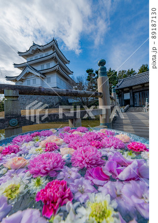 忍城と花手水 89187130