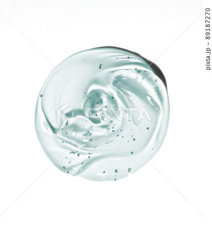 Cosmetic gel, serum swatch isolated on white background. transparent skincare product smear smudge . Liquid cream with texture Cosmetic gel, serum swatch isolated on white background. transparent skincare product smear smudge . Liquid cream with texture 89187270