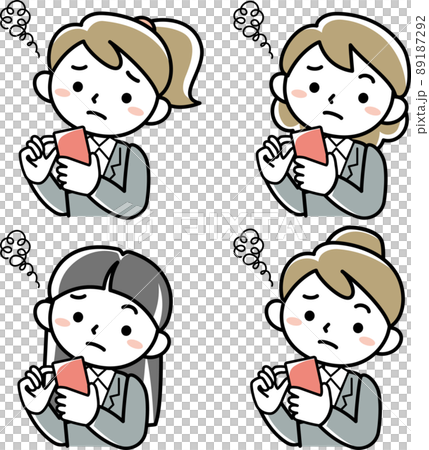 一位看不到智能手機的年輕女性的上身套裝 一位看不到智能手機的年輕女性的上身套裝 89187292