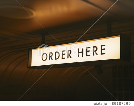 Order Here light box Signage Shop cafe restaurant Business 89187299
