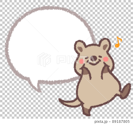 Dancing Quokka and balloon line drawing 89187805
