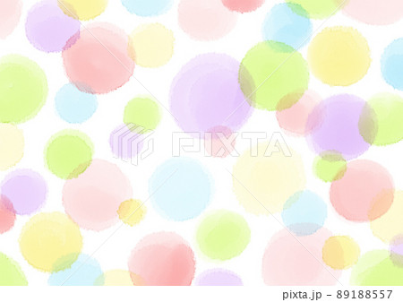 水彩の水玉 カラフルverのイラスト素材 [89188557] - PIXTA