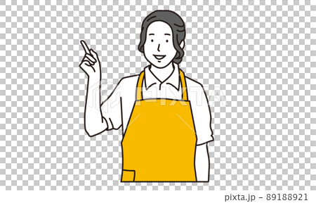 指差しをする家事代行業の女性	 89188921