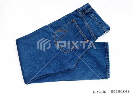 Blue jeans on white background 89190348
