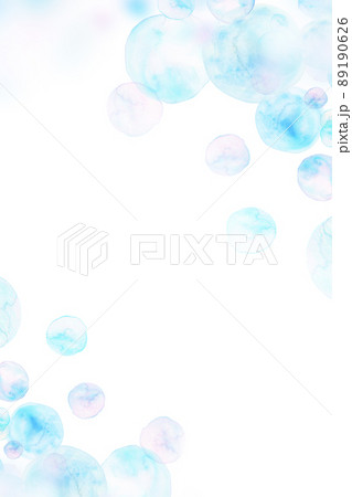 シャボン玉と新緑　水彩 89190626