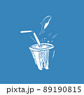 dolphin jumps out of a plastic cup with a straw. 89190815