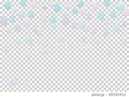 [Rainy season / early summer] Background illustration of rainbow-colored raindrops 89193412