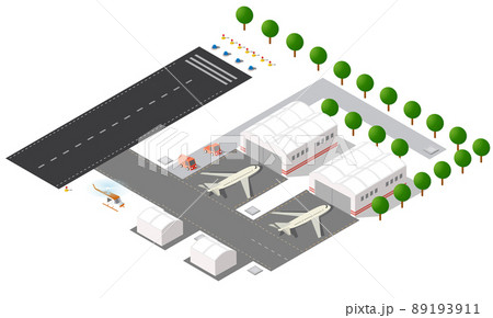 City's airport, the trees and the flight of construction and building City's airport, the trees and the flight of construction and building 89193911