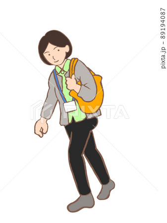 外出する精神保健福祉士のイラスト 89194087