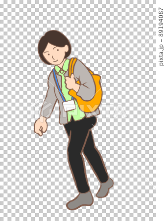 外出する精神保健福祉士のイラスト 89194087