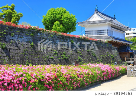 【鹿児島県】快晴下の鶴丸城　御楼門（鹿児島城） 89194563