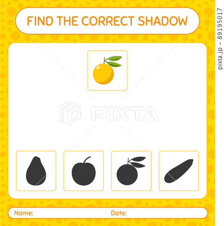 Find the correct shadows game with yuzu. worksheet for preschool kids, kids activity sheet Find the correct shadows game with yuzu. worksheet for preschool kids, kids activity sheet 89195017