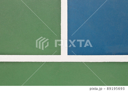 Blue and green tennis, paddle ball, basketball, pickleball court sports and recreation concept 89195693