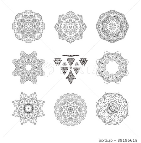 Circular monochrome pattern set 89196618