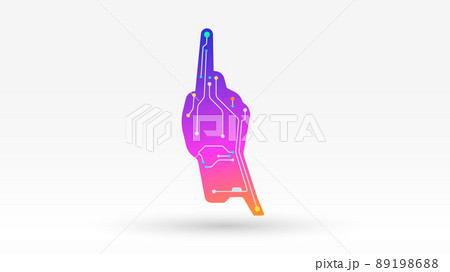 Hand Touching Tech Connection Future Backgroundのイラスト素材 1986